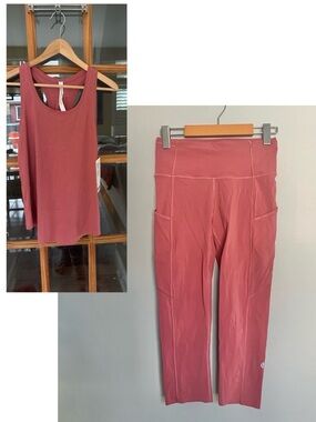 Lululemon Cherry Tint Tank & Legging Set size 6
